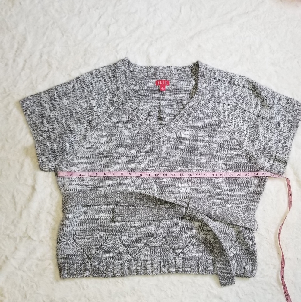 ELLE short sleeve sweater with tie